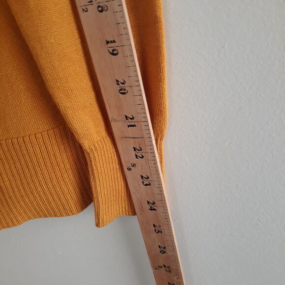 Seven Manor Open Front Cardigan Sweater Womens MediumYellow Pockets Light Weight - Picture 6 of 9